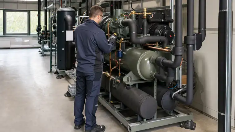 Produktionslinie und Montageplatz in heller Industriehalle