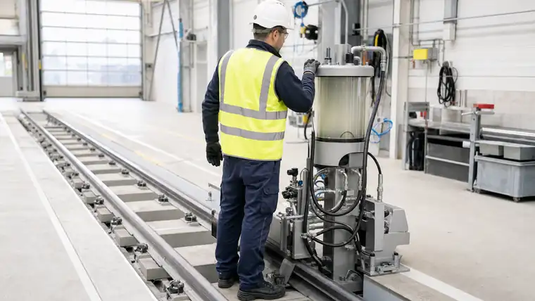 Produktionslinie und Montageplatz in heller Industriehalle