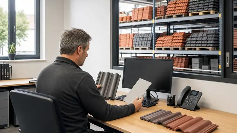 Ruhiger Büro- und Planungsplatz mit Blick auf industrielle Produktion